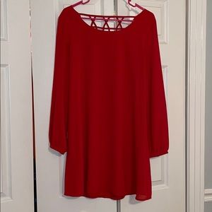 Red long sleeve dress